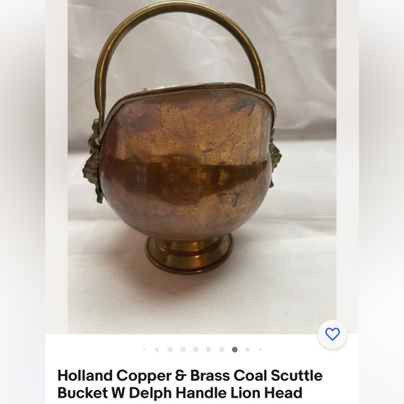 Vintage Holland Copper & Brass Scuttle with Delph handle - Picture 10 of 15